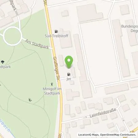 Standortübersicht der Tankstelle JET DEGGENDORF GRAFLINGER STR. 94 in 94469 DEGGENDORF