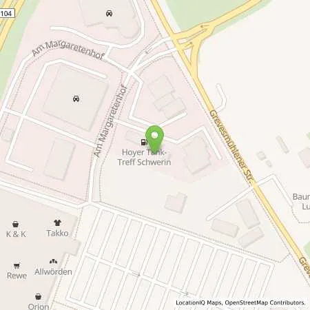 Standortübersicht der Tankstelle Schwerin in 19057 Schwerin
