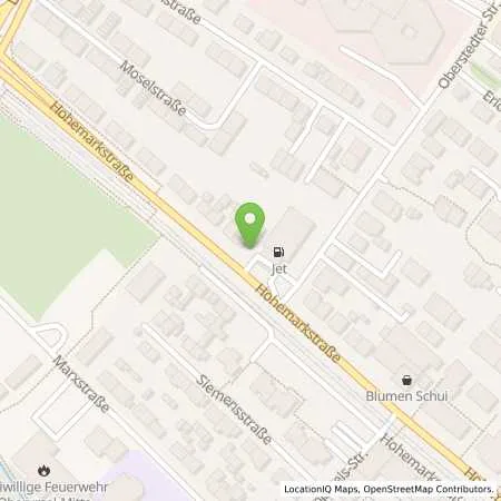Standortübersicht der Tankstelle JET OBERURSEL HOHEMARKSTR. 41 in 61440 OBERURSEL