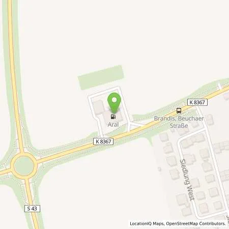 Standortübersicht der Tankstelle Aral Tankstelle in 04821 Brandis