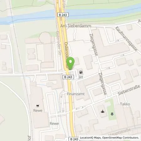 Standortübersicht der Tankstelle JET HERZBERG AM HARZ OSTERODER STR. 6 in 37412 HERZBERG AM HARZ