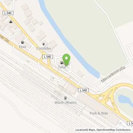 Standortübersicht der Tankstelle TotalEnergies Woerth in 76744 Woerth