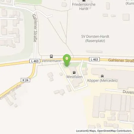 Standortübersicht der Tankstelle Marcus Farr in 46282 Dorsten