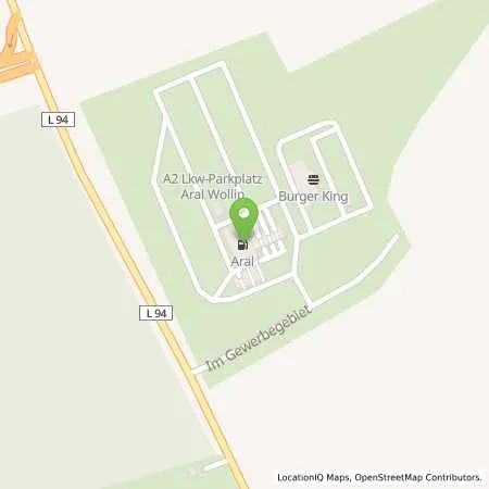 Standortübersicht der Tankstelle Aral Tankstelle in 14778 Wollin b.Brandenburg