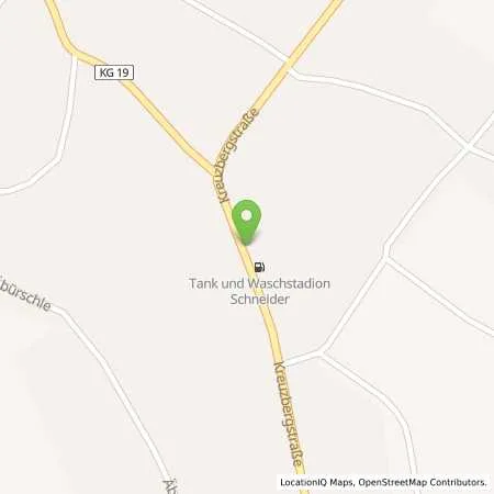 Standortübersicht der Tankstelle Kurt Schneider in 97705 Burkardroth