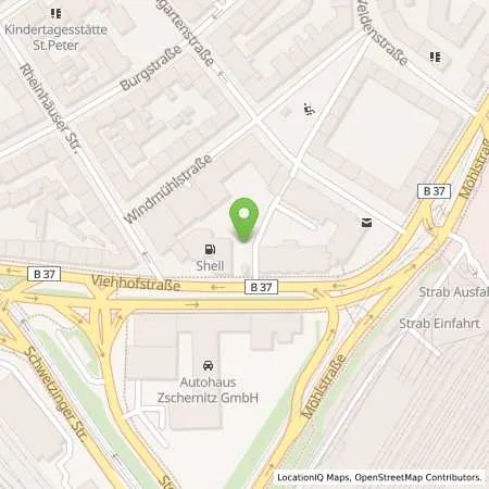Standortübersicht der Tankstelle Shell Mannheim Viehhofstr. 21- 23 in 68165 Mannheim