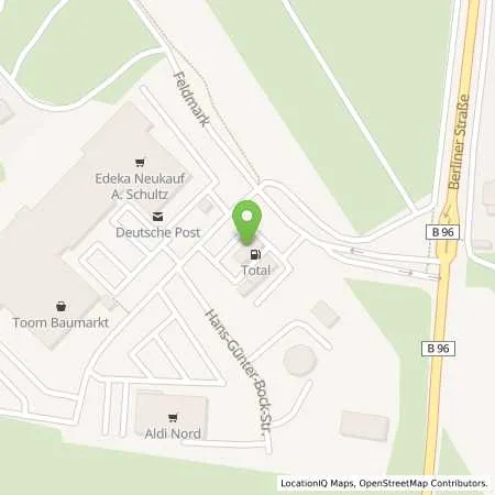 Standortübersicht der Tankstelle TotalEnergies Fuerstenberg in 16798 Fuerstenberg