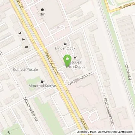 Standortübersicht der Tankstelle JET MANNHEIM NECKARAUER STR. 98 in 68199 MANNHEIM