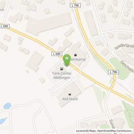 Standortübersicht der Tankstelle FIP-Mettingen in 49497 Mettingen