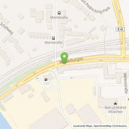 Standortübersicht der Tankstelle JET HANAU WESTERBURGSTRASSE 7 in 63450 HANAU