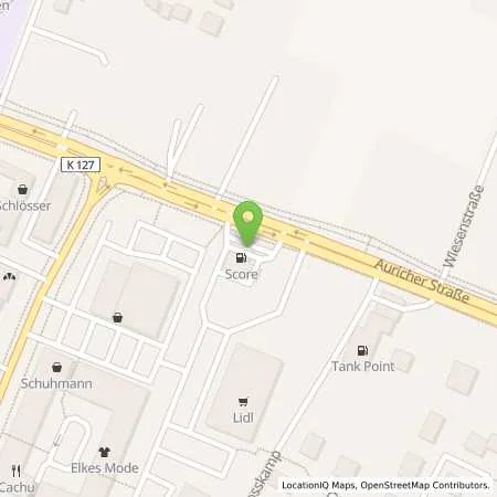 Standortübersicht der Tankstelle Moordorf in 26624 Suedbrookmerland