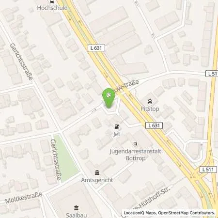 Standortübersicht der Tankstelle JET BOTTROP HANS-SACHS-STR. 15-19 in 46236 BOTTROP