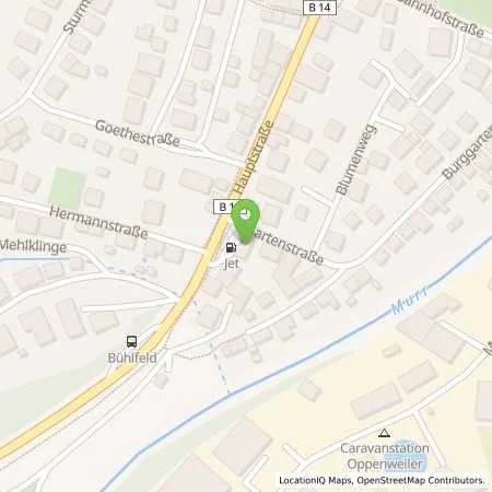 Standortübersicht der Tankstelle JET OPPENWEILER HAUPTSTR. 10 in 71570 OPPENWEILER
