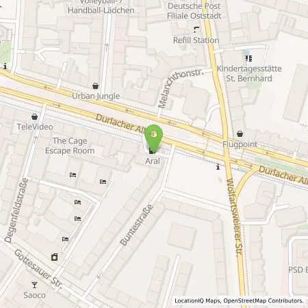 Standortübersicht der Tankstelle Aral Tankstelle in 76131 Karlsruhe
