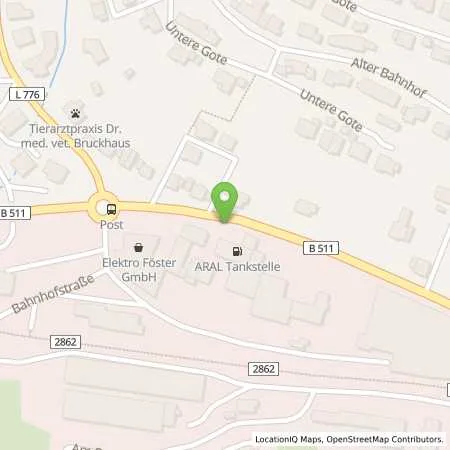Standortübersicht der Tankstelle Aral Tankstelle in 57392 Schmallenberg