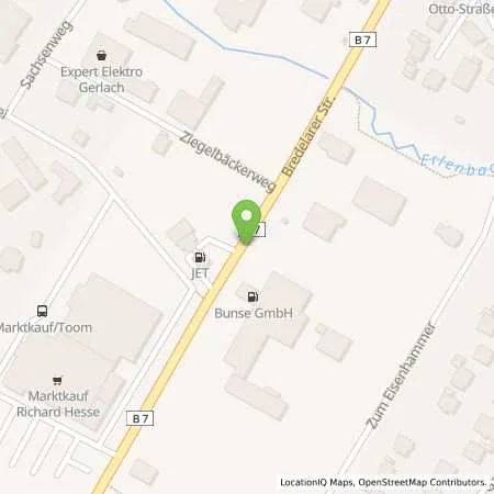 Standortübersicht der Tankstelle JET MARSBERG BREDELARER STR. - B7 51 in 34431 MARSBERG