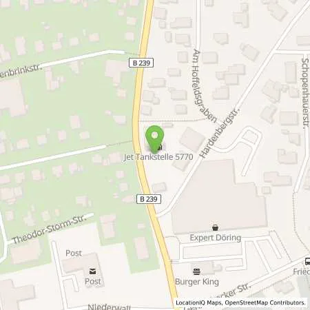 Standortübersicht der Tankstelle JET LUEBBECKE BERLINER STR. 26-28 in 32312 LUEBBECKE