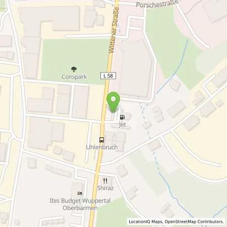 Standortübersicht der Tankstelle JET WUPPERTAL WITTENER STR. 302 in 42279 WUPPERTAL