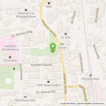 Standortübersicht der Tankstelle Aral Tankstelle in 87459 Pfronten