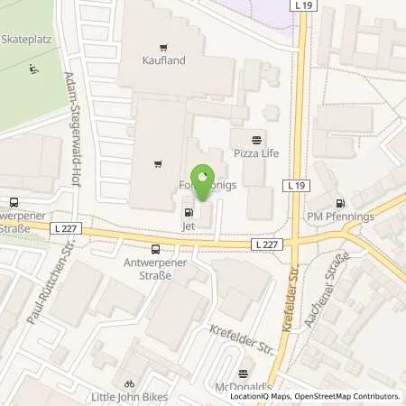 Standortübersicht der Tankstelle JET ERKELENZ ANTWERPENER STR. 2 in 41812 ERKELENZ