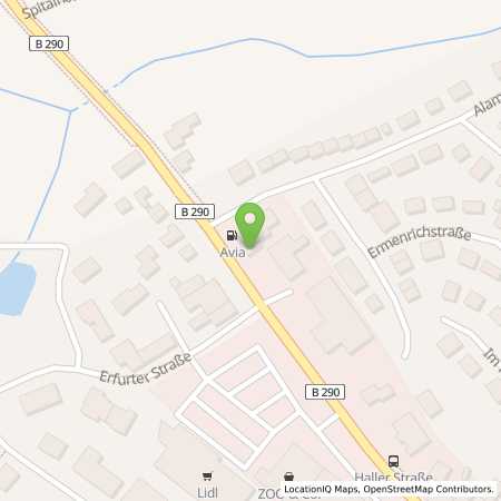 Standortübersicht der Benzin-Super-Diesel Tankstelle: AVIA Tankstelle in 73479, Ellwangen (Jagst)