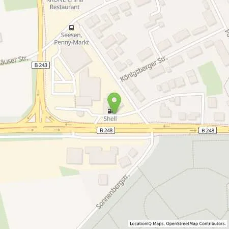 Standortübersicht der Tankstelle Shell Seesen Bornhauser Str. 3 in 38723 Seesen