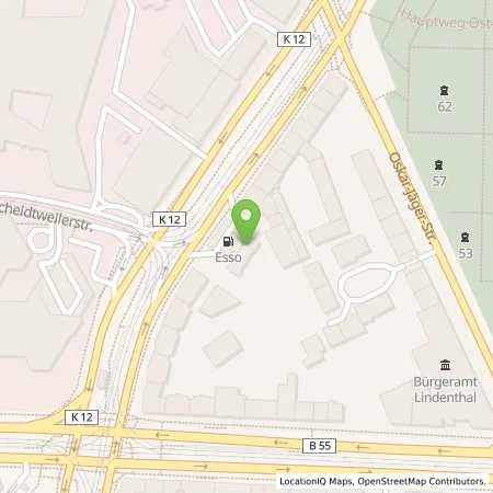 Standortübersicht der Tankstelle Esso Tankstelle in 50933 KOELN