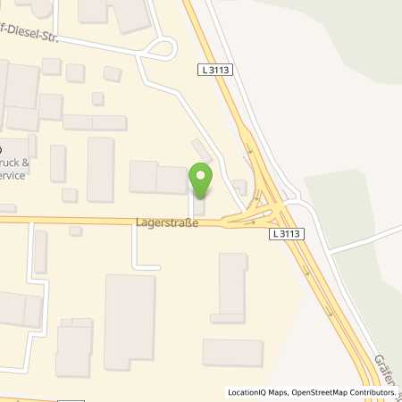 Standortübersicht der Benzin-Super-Diesel Tankstelle: Tankstelle WS- Lagerstraße in 64331, Weiterstadt