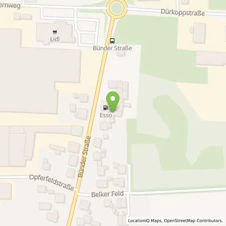 Standortübersicht der Tankstelle Esso Tankstelle in 32130 ENGER