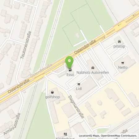 Standortübersicht der Tankstelle Esso Tankstelle in 90482 NUERNBERG