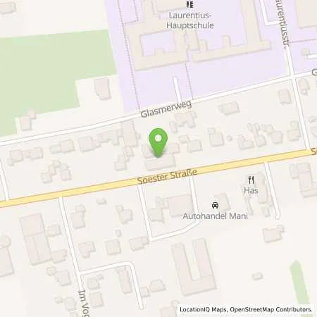 Standortübersicht der Tankstelle Fricke in 59597 Erwitte