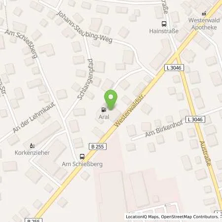 Standortübersicht der Tankstelle Aral Tankstelle in 35745 Herborn