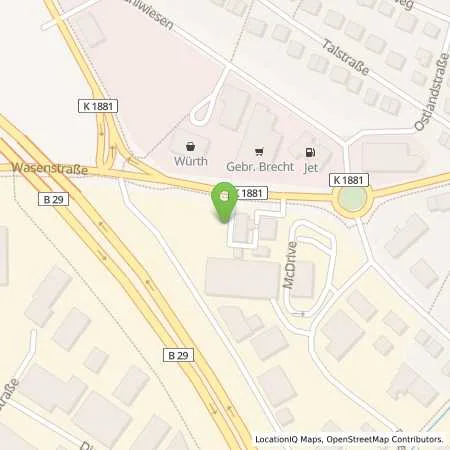 Standortübersicht der Tankstelle Aral Tankstelle in 73660 Urbach