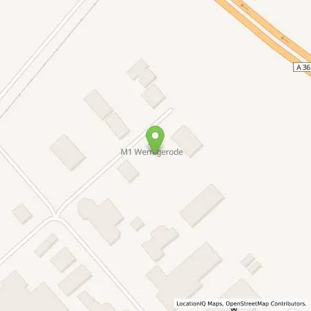 Standortübersicht der Tankstelle M1 Wernigerode2 in 38855 Wernigerode