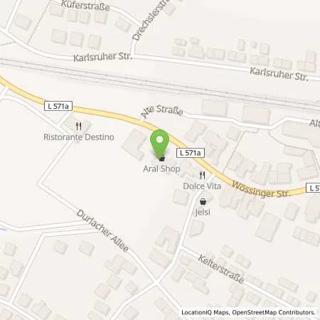 Standortübersicht der Tankstelle Eberhardt, Wössinger Straße, Walzbachtal in 75045 Walzbachtal