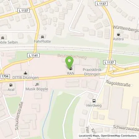 Standortübersicht der Tankstelle RAN Station in 71254 Ditzingen
