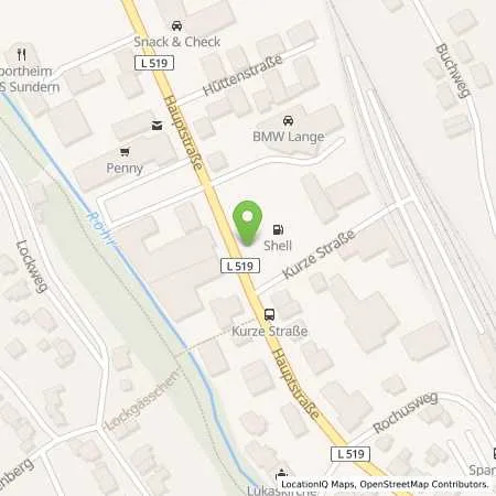 Standortübersicht der Tankstelle Shell Sundern Hauptstr. 162 in 59846 Sundern