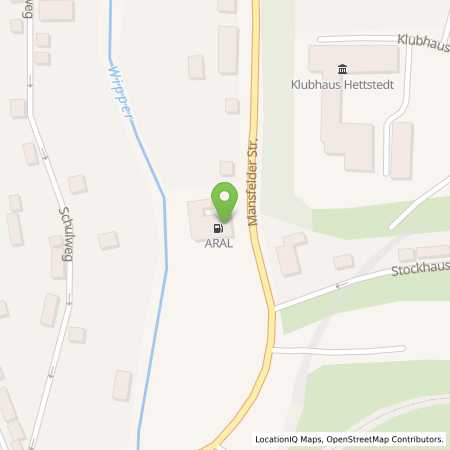 Standortübersicht der Benzin-Super-Diesel Tankstelle: Aral Tankstelle in 06333, Hettstedt