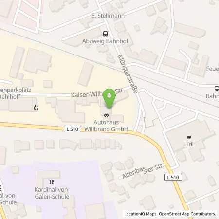 Standortübersicht der Tankstelle Autohaus Willbrand - Tankstelle in 48565 Steinfurt