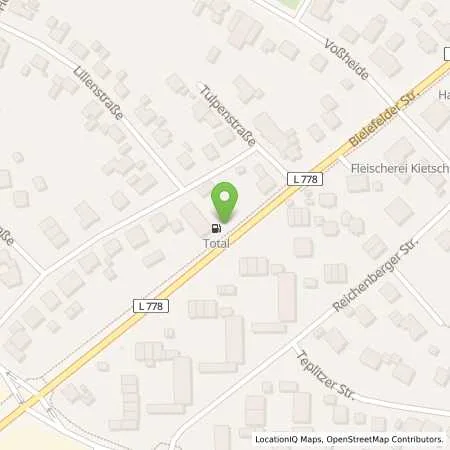 Standortübersicht der Tankstelle TotalEnergies Steinhagen in 33803 Steinhagen