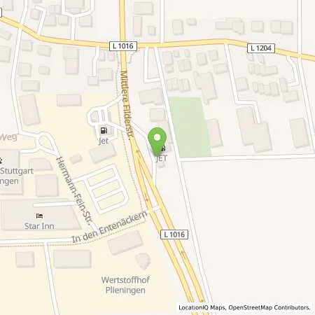 Standortübersicht der Tankstelle JET STUTTGART NEUHAUSER STR. 54 in 70599 STUTTGART
