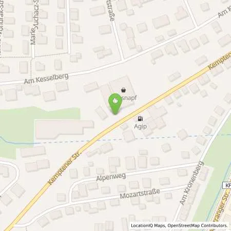 Standortübersicht der Tankstelle KAUFBEUREN - KEMPTENER STRASSE 61 in 87600 Kaufbeuren