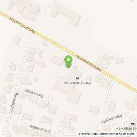 Standortübersicht der Tankstelle Autohaus Straus GmbH in 97650 Fladungen