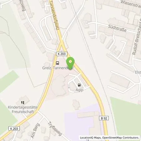 Standortübersicht der Tankstelle GREIZ - TANNENDORF STR. 1 in 07973 Greiz