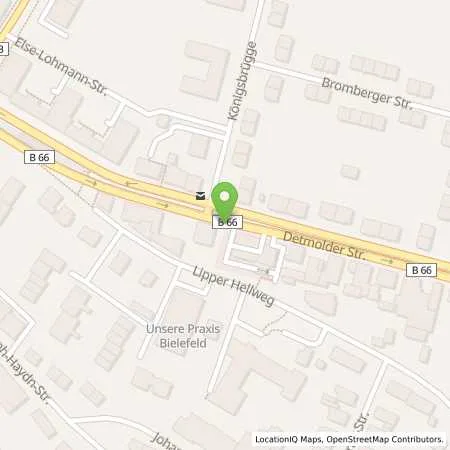 Standortübersicht der Tankstelle JET BIELEFELD DETMOLDER STR. 172-174 in 33604 BIELEFELD