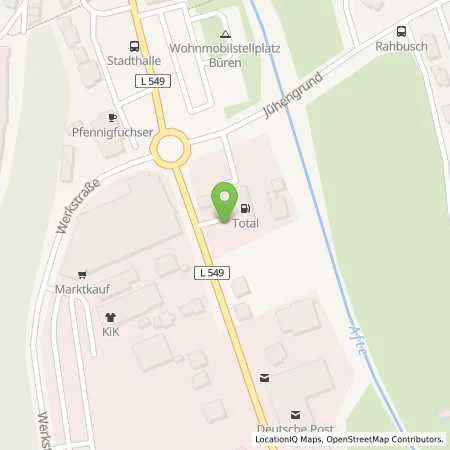 Standortübersicht der Tankstelle TotalEnergies Bueren in 33142 Bueren