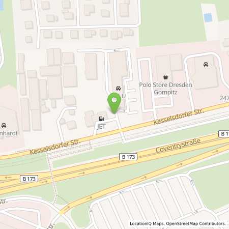 Standortübersicht der Benzin-Super-Diesel Tankstelle: JET DRESDEN GOMPITZ KESSELSDORFER STR. 336 in 01156, DRESDEN GOMPITZ