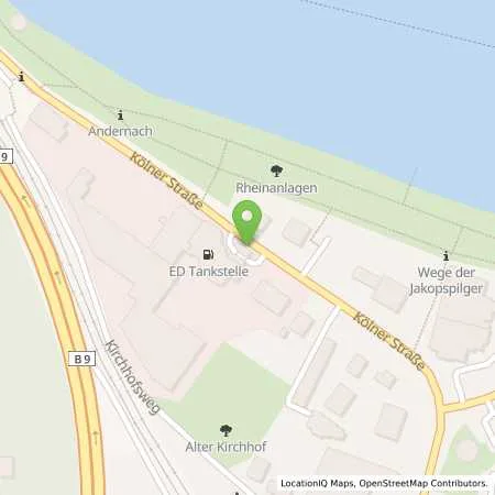 Standortübersicht der Tankstelle KBM GmbH & Co. KG Autohandel in 56626 Andernach