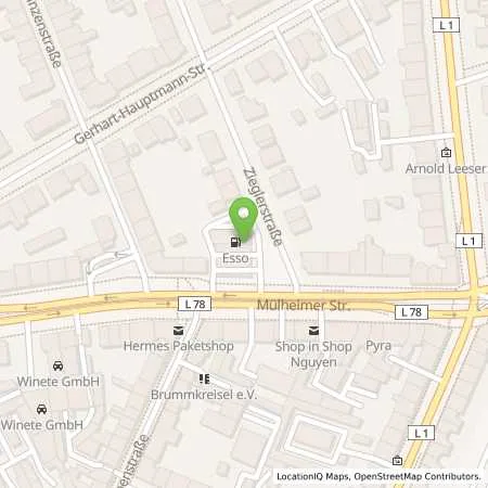 Standortübersicht der Tankstelle Esso Tankstelle in 47058 DUISBURG