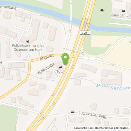 Standortübersicht der Benzin-Super-Diesel Tankstelle: TotalEnergies Osterode in 37520, Osterode